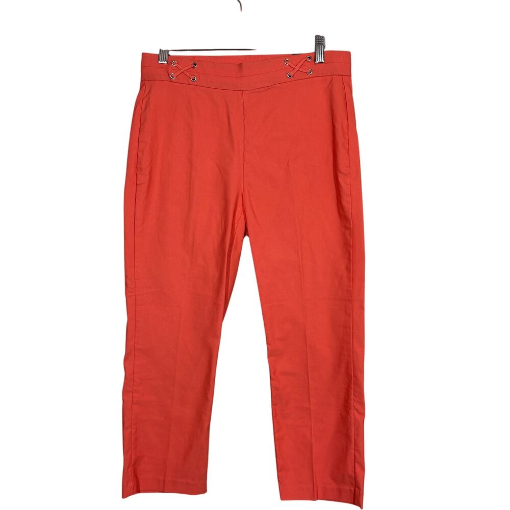 NEW! Rafaella Pull On Comfort Capri Pants Casual Career Peach - 8